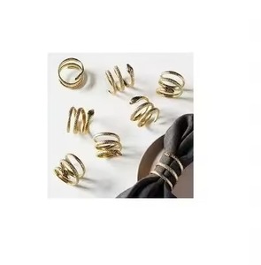 Luxurious Gold Napkin <b>Ring</b> Holder with Royal Design H ndicraft for Wedding Table Decor Parties Hotel Dining - Product Image 1