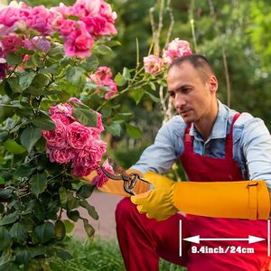 Guantes Largos de Cuero para Jardín para Mujer, Guantes Resistentes para Trabajos Pesados, Guantes de Trabajo para Desherbar, Plantar en el Jardín, Los Mejores Regalos de Jardinería para Jardineros - Product Image 4