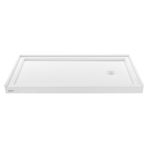 Base de Ducha Rectangular Blanca de Acrílico PVC de 60'' de Largo x 30'' de Ancho con Umbral Único y Característica Antideslizante - Product Image 1