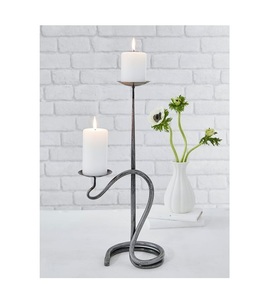 Ensemble de bougeoirs en métal de qualité supérieure, couleur noire, support de table en fil métallique pour la décoration de la maison, les mariages et les fêtes - Product Image 1