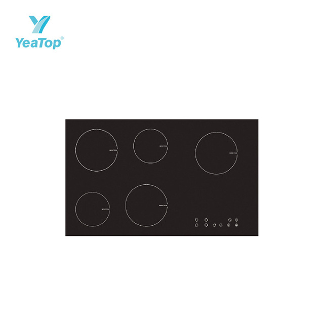Modern Kitchen Built-in Induction Hob 5 Burner Electric Induction Cooktop with Touch Control Ceramic Glass
