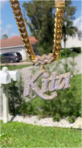 จี้ห้อยคอแบบกำหนดเอง CONCEPTION ชุบทอง 18K สไตล์ฮิปฮอป ประดับเพชร VVS มอยส์ซาไนต์ พร้อมชื่อสั่งทำ วัสดุเงินแท้ 925 - Product Image 2