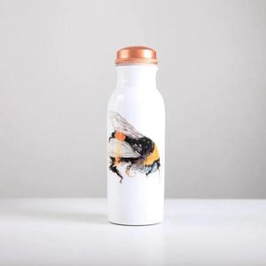 ขวดน้ำโลหะสีขาวพิมพ์ลายกระต่าย ฝาปิดทองแดง พกพาสะดวก ดีไซน์น่ารัก - Product Image 2
