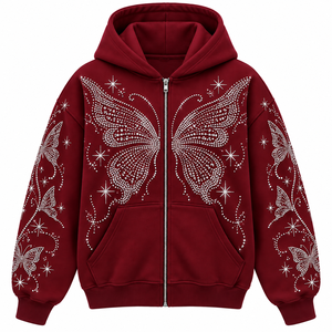Sudadera con Capucha de Lujo con Pedrería, Sudadera Personalizada con Brillos, Sudadera Y2K con Adornos de Cristal para Hombre y Mujer - Product Image 5