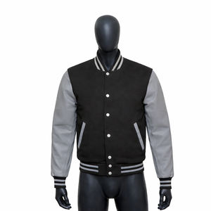 Chaqueta Varsity de Lana para Hombre, Estilo Vintage, Invierno 2026, Alta Calidad, con Cuello Alto de Lona y Logotipo Frontal, Secado Rápido y Transpirable - Product Image 1