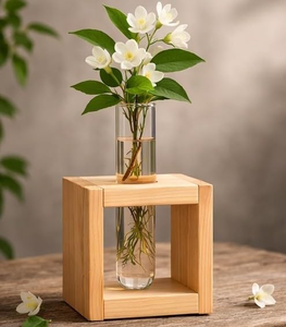 Minimalist Art <b>Deco</b> Wooden Frame Wall Vase Handmade Eco-Friendly Decor for Home-FAIZA CRAFT - Product Image 3