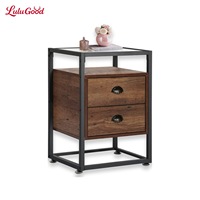 Table de chevet avec rangement, style nordique, structure métallique, table d'appoint multifonctionnelle pour canapé, mobilier de salon pour la maison