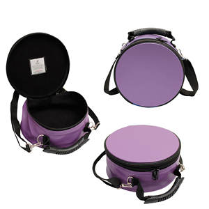 Masonic Crown Cap Case & Freemason <b>Hat</b> Storage Soft Carry Bag with Zipper Closure Lightweight Purple Leather (10x22cm) - Product Image 1