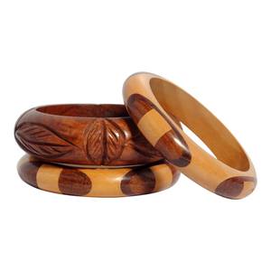 Colección de Brazaletes de Madera Hechos a Mano Woodland Muse Collective, Joyería de Madera de Teca, Mango, Sisso y Bloodwood para Mujeres y Regalos - Product Image 6