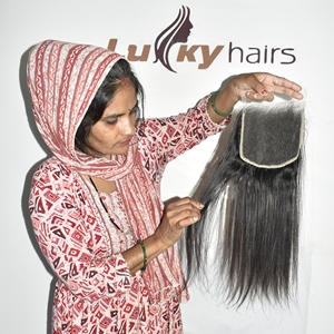 Extensiones de Cabello Humano Virgen Remy Sin Procesar al por Mayor de Fábrica, Cabello Indio Liso con Cierre de Encaje 6*6 HD, Ondas y Rizos, Precio Económico - Product Image 5