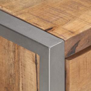 Meuble TV en bois de manguier naturel avec support TV de style rustique en fer - Product Image 6