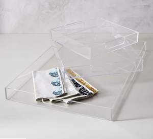 Bandeja Acrílica Transparente Multiusos para Diseñadores, Bandeja Acrílica Transparente para Servir, Bandeja Acrílica Premium para Cocina y Bar - Product Image 2