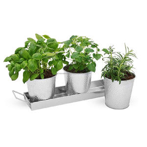 Juego de 2 macetas y macetas de hierro y metal de forma redonda, macetas y macetas de flores de interior para hogar y Jardín de calidad de lujo - Product Image 5