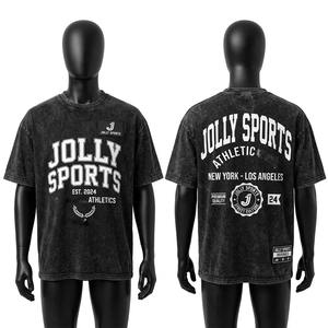 Camiseta 100% algodón para hombre, corte holgado, estampada, con efecto lavado ácido, 190 GSM, premium, gris, con gráfico y logotipo personalizado. - Product Image 2