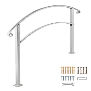 Ringhiere in Ferro Battuto Bianco per Gradini Esterni, Ringhiera Flessibile per Portico Anteriore per 1 1/4 Gradini, Dispositivo di Assistenza per Esterni - Product Image 1
