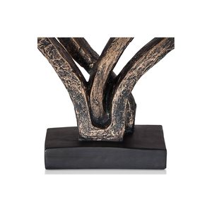 Modern Interlocking Hearts Sculpture in Bronze Finished Love Symbol Art Piece - Product Image 4