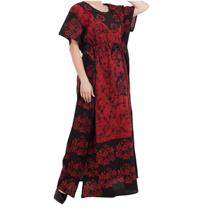 Kaftan de algodón Divine Touch, transpirable, suave, Unisex, hasta el suelo, línea A, ropa teñida, ropa de vacaciones, todas las ocasiones, Vintage indio - Product Image 2