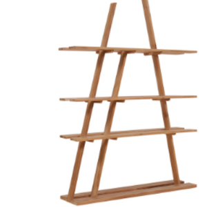 Indonesian Style Minimalist Design Triangular <b>Bookshelf</b> with Teak Wood Frame for Home Decoration - Product Image 6