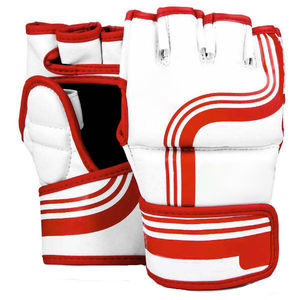 ถุงมือ MMA หนังแท้แบบครึ่งนิ้ว พร้อมที่รัดข้อมือ สำหรับฝึกมวยไทย ระบายความชื้นได้ดี ปิดด้วยเชือกผูก - Product Image 1