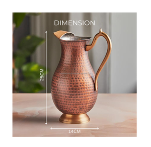 Elegante jarra de cobre con asa Jarra de almacenamiento de agua de metal para mejorar la salud natural - Product Image 2
