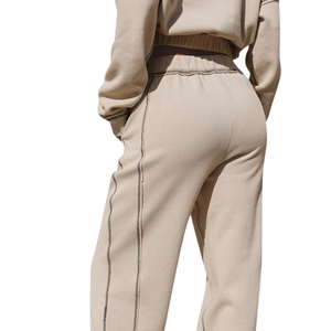 Conjunto Deportivo de Dos Piezas para Mujer, Estilo Casual, con Cierre de Cremallera, Cuello Alto, Cintura Elástica, Corte Holgado, Ropa Deportiva - Product Image 4