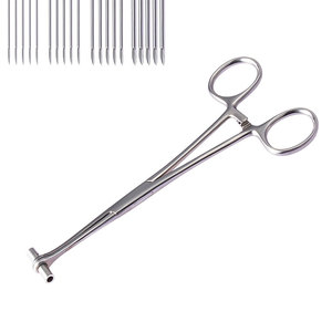 Pinces à tube récepteur en acier inoxydable de 6,5 pouces avec inserts 14G, 16G, 18G et 20G pour piercing corporel (vente en gros) - Product Image 1