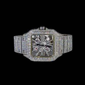นาฬิกาผู้ชายสไตล์ฮิปฮอปสุดหรู คุณภาพพรีเมียม ประดับเพชรโมอิสซาไนต์ ฝังเพชรแบบ VVS ด้วยมือ พร้อมราคาที่ดีที่สุด - Product Image 1