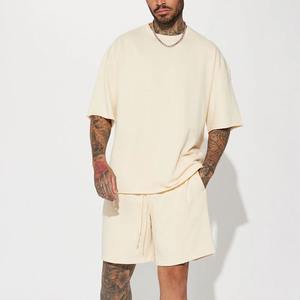 Ensemble homme personnalisé avec logo, t-shirt à manches courtes et short 100% coton, vêtements homme, ensemble court 2 pièces en coton respirant - Product Image 1
