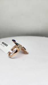 Bague pour femme en diamant naturel 14K, pureté SI, couleur HI, 0,58 ct, pierre de couleur 0,26 ct, plaqué rhodium, luxe, 6,762 g poids net, bijoux élégants - Product Image 3