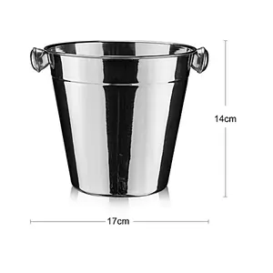 Cubo de Hielo de Acero Inoxidable de Doble Pared Aislado de Alta Calidad al por Mayor con Asas para Enfriar Champaña en Fiestas y Cócteles - Product Image 2