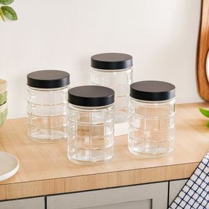 Frasco de vidrio natural con tapa de madera para organizar frutos secos, cereales, granos, pasta, frijoles, hierbas e ingredientes para hornear. - Product Image 3