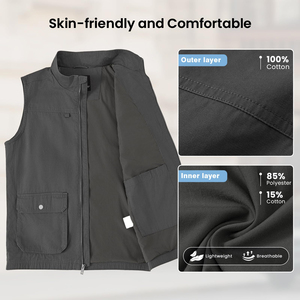 Premium Quality Men Canvas <b>Vest</b> Luxury Finish Style Waistcoat Custom Logo Tailored Fit Sleeveless Top For Casual Outfits Layer - Product Image 5
