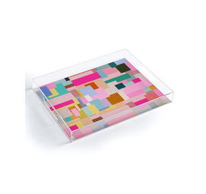 Plateau de service en acrylique imprimé coloré, écologique, au meilleur prix, élégant pour les dîners royaux, les collations et les desserts. - Product Image 6