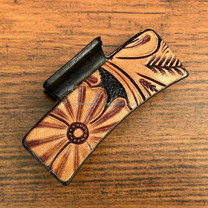 New 2025 Elegant Cute Luxury Vintage Western Style Women's Hand Tooled Leather Hair Clip Daily Party Genuine Leather Claw Clips - Product Image 5