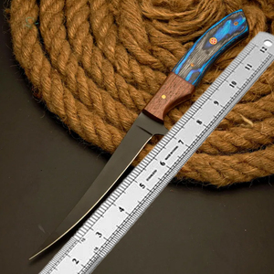 Couteau à fileter artisanal avec revêtement en poudre, lame flexible, ensemble de couteaux à fileter avec étui en cuir, couteaux de pêche personnalisés - Product Image 1