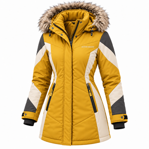 Chaqueta Parka de Invierno para Mujer, Impermeable, con Capucha, Abrigo Cálido con Relleno de Algodón, Chaqueta Deportiva Informal de Talla Grande, Venta al por Mayor - Product Image 5