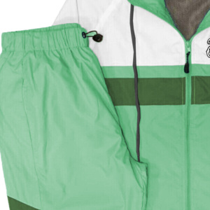 Men Windproof Breathable Winter Tracksuit Set Green White Solid Hooded Drawstring Casual Lightweight Polyester/Cotton Full - Product Image 3