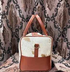 Bolsa de Viaje de Cuero Genuino, Ligera, Hecha a Mano, con Cierre, Multifuncional, Unisex, Estilo Vintage, Grande - Product Image 5