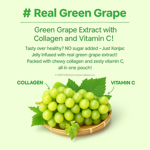 Gomitas de Konjac con Sabor a Uva Verde, con Colágeno de Pescado, Vitamina C, Bajas en Calorías y Azúcar, Snack para Adolescentes, Adultos y Recién Nacidos, OEM - Product Image 3