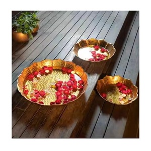 Handmade Brass Urli Bowl Lotus Design Floating Flowers Candles Traditional <b>Indian</b> <b>Home</b> <b>Decor</b> Wedding Centerpiece Heat Resistant - Product Image 3