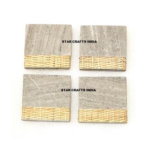 Sous-verres et sets de table en osier tressé écologiques de haute qualité, résistants aux taches et à la chaleur, lavables, avec motif marbré, personnalisables pour la décoration créative de la maison. - Product Image 5