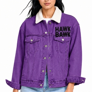 Veste en jean boutonnée pour femme, vêtement en denim moderne pour un style urbain décontracté, pour un look quotidien contemporain, veste urbaine - Product Image 1