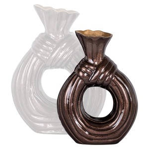 Jarrón de Mesa de Bronce Contemporáneo de Lujo, Hecho a Mano, Forma Ovalada, 25 cm de Altura, Pieza de Arte Decorativa - Product Image 6