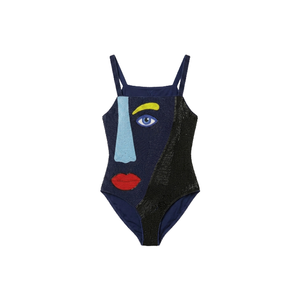 Combinaison moulante pour femme avec broderie personnalisée, sans manches, en Spandex/Coton, maillot de bain une pièce, cache-maillot de bain - Product Image 1
