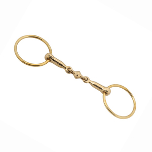 Anillo suelto de acero inoxidable de calidad premium para caballos, con doble articulación, eslabón de bola de plata alemana y anillos de latón para almohadilla de silla de montar ecuestre - Product Image 1