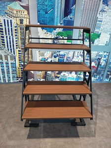 Modern Ladder <b>Desk</b> with Wood <b>Shelves</b> Freestanding Foldable Minimalist Design Home Office Furniture Assembly Required - Product Image 4