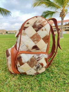 Luxury Genuine Hair-On Leather <b>Backpack</b> Handmade Travel Laptop Bag Custom Logo Wholesale Supplier Bulk LHBP-0022 - Product Image 5