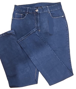 Pantalones vaqueros de pierna ancha informales de moda para mujer, algodón con lavado de destrucción, precio al por mayor de Bangladesh - Product Image 2