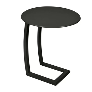 Minimalist Aluminum Marble Top <b>Round</b> Shape <b>Black</b> Antique Finish <b>Side</b> <b>Table</b> Luxury Good Looking Living Room Decor Furniture - Product Image 6