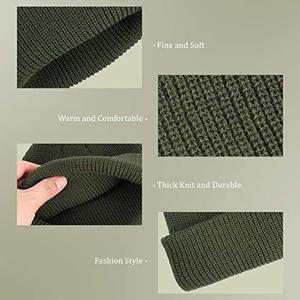 Chất Lượng Cao Quân Đội Màu Xanh Lá Cây Mùa Đông Beanie Mũ Dệt Kim Cashmere Skull <span class=keywords><strong>Cap</strong></span> Với Thêu Logo In Mô Hình Cho Bãi Biển Và Du Lịch - Product Image 2